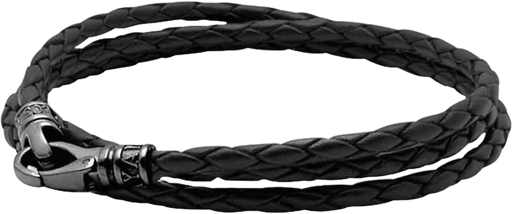 Men's Black Wrap Around Leather Bracelet