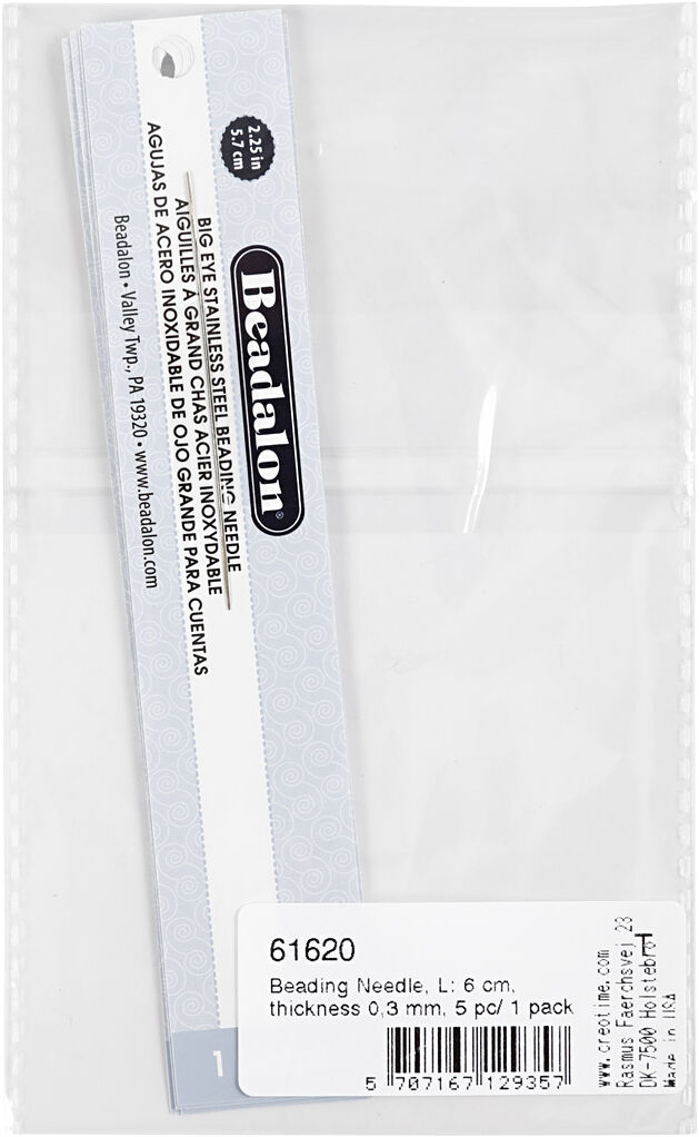 Smykken&aring;l: L: 6 cm, tykkelse 0,3 mm, 5 stk.