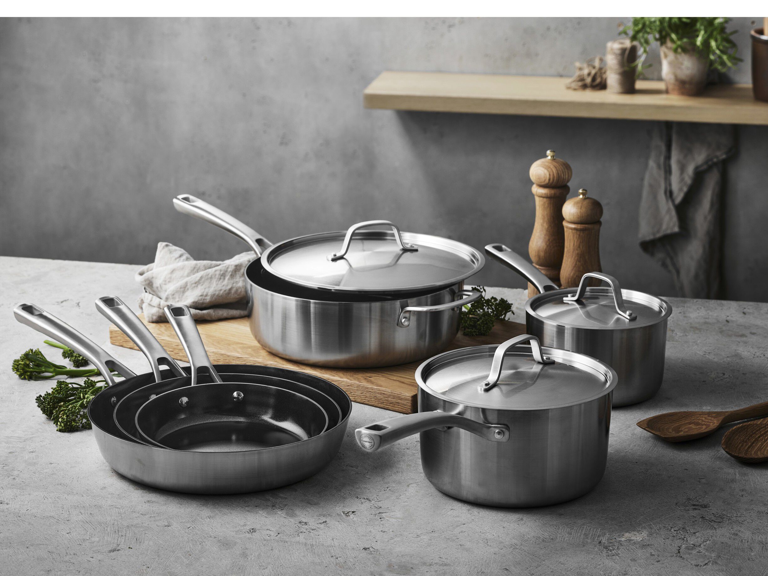 Saut&eacute;panne keramisk non-stick Divette 26 cm Rustfritt st&aring;l