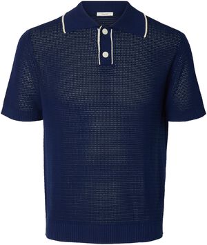 SLHJESSE SS KNIT OPEN STRUCTURE POL