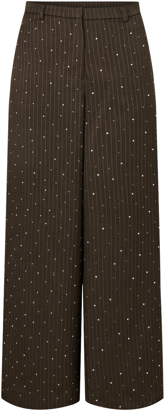 Pcfalka Pinstripe Hw Pants W. Rhinestone