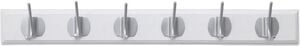 EDGY coat rack, 6 hooks - white w. chrome finish