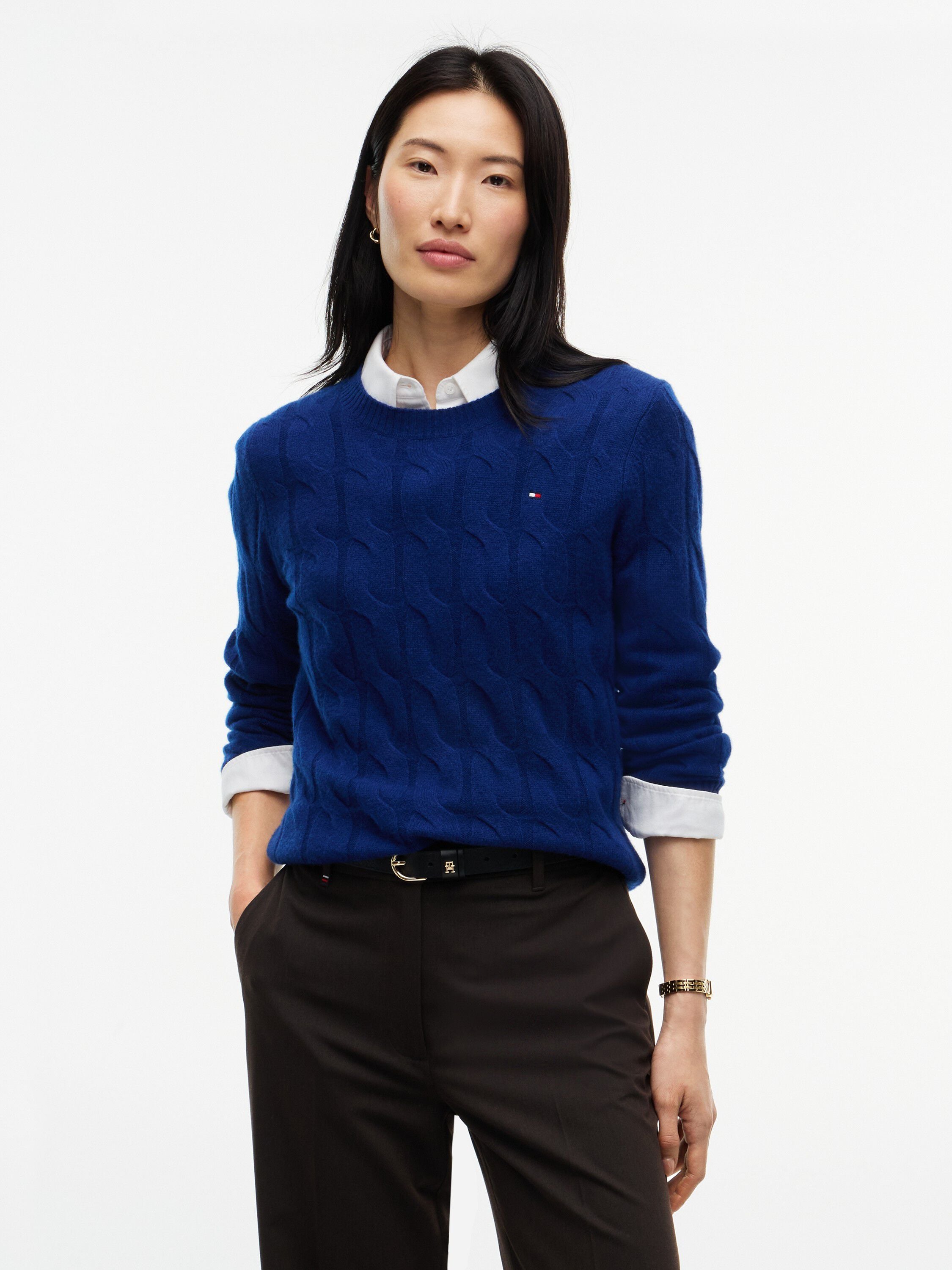 Pure Wool Chain Cable Knit Jumper