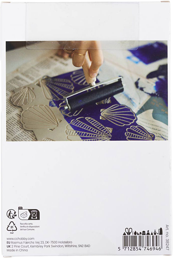 Stempelplade, 10x15 cm.