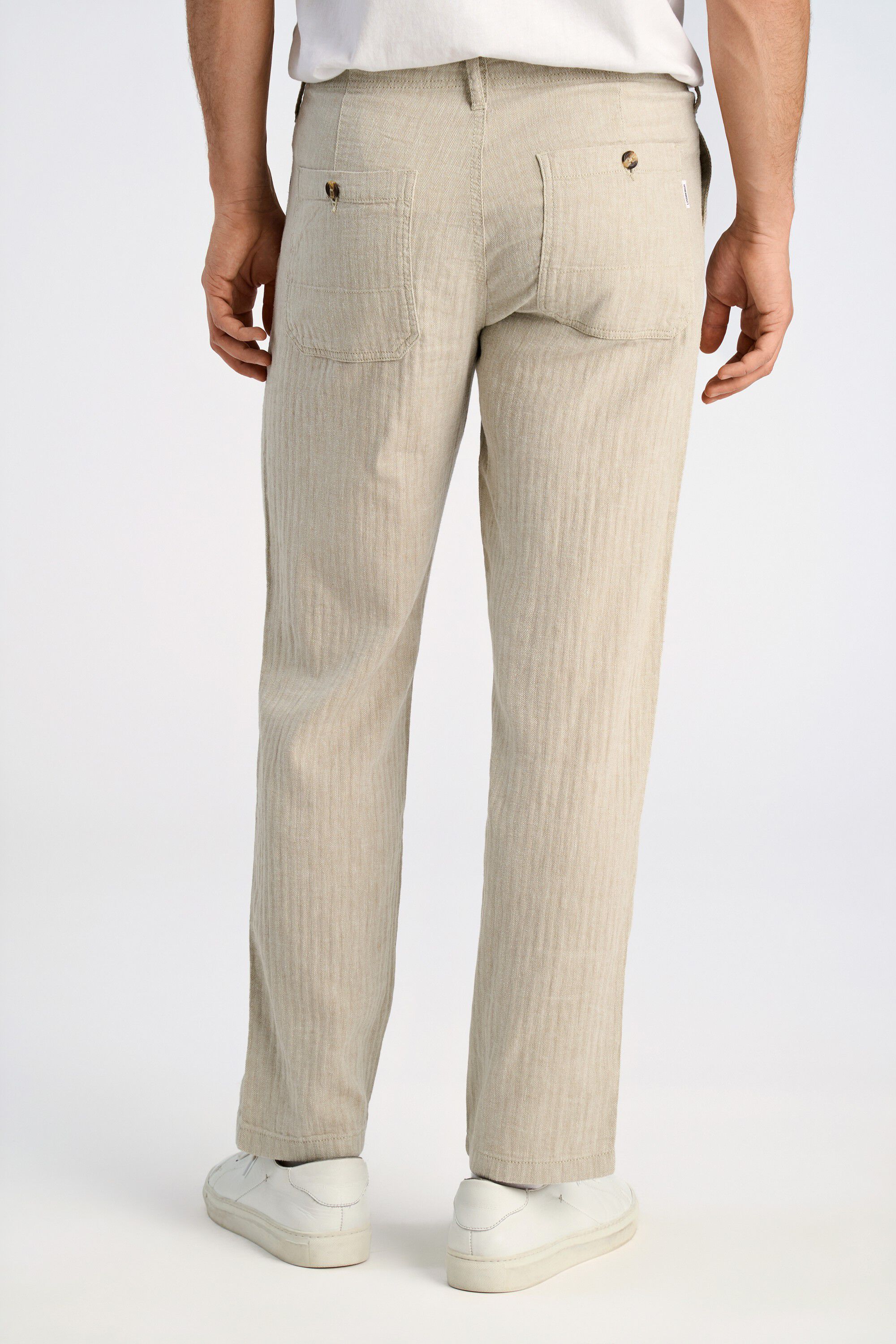 Linen blend herringbone pants