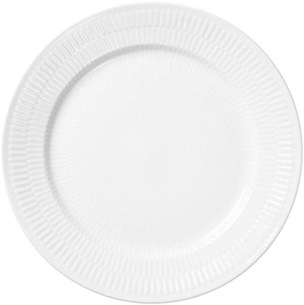 Hvid Riflet 19 cm. tallerken