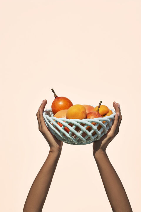 CERAMIC BASKET LARGE LIGHT MINT