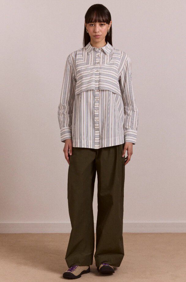 VALERIA DOUBLE LAYER SHIRT - CARAWAY STRIPE