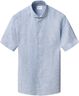 Regular Fit Light blue Solid Short Sleeve Linen Shirt