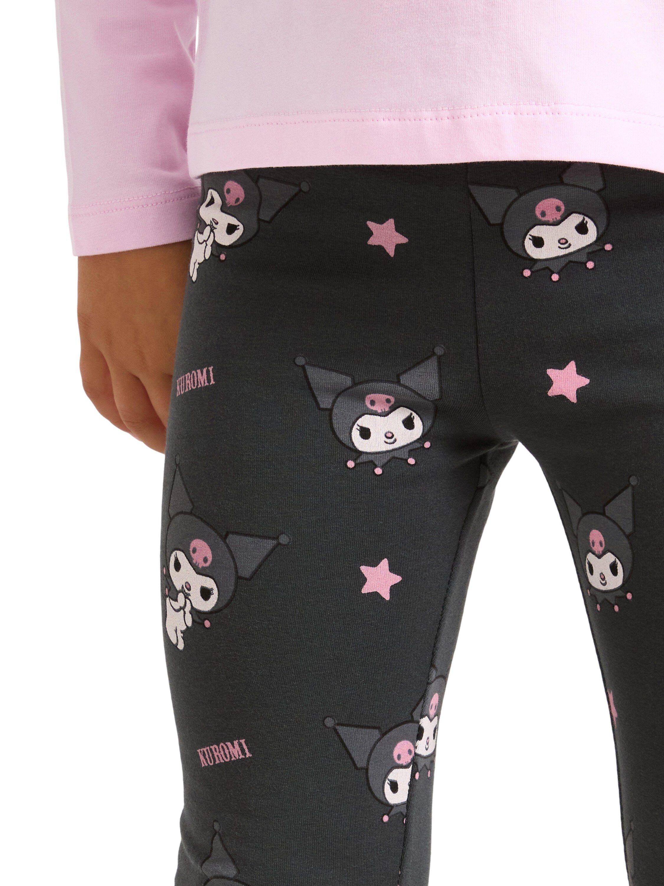 Leggings i mjuk bomullstrik&aring; med bo