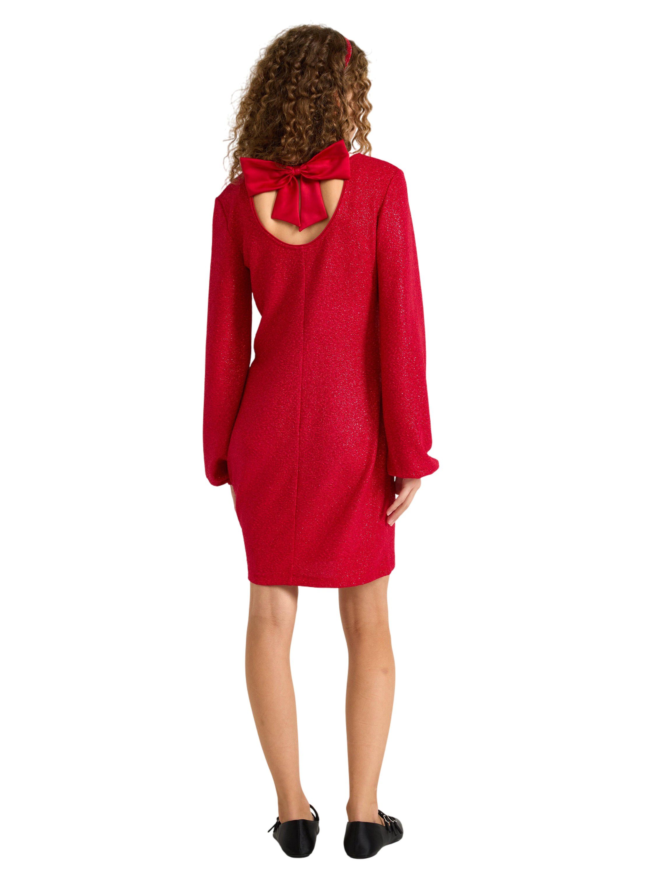 Long-sleeved dress in glittery jers