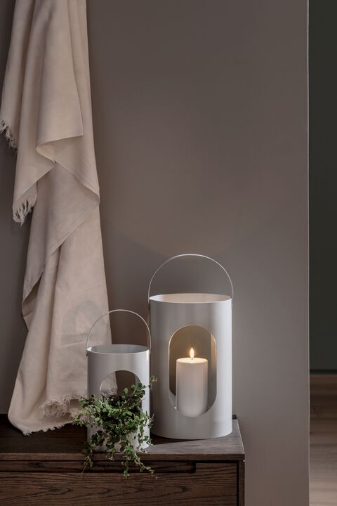 Light house lantern, Medium, Light grey, 16,5x24 cm