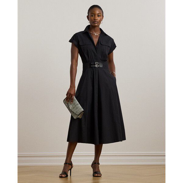 Buckle-Trim Cotton-Blend Shirtdress