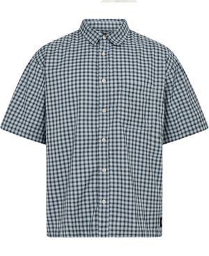 Larkspur Mini Plaid SS Shirt Dawn M