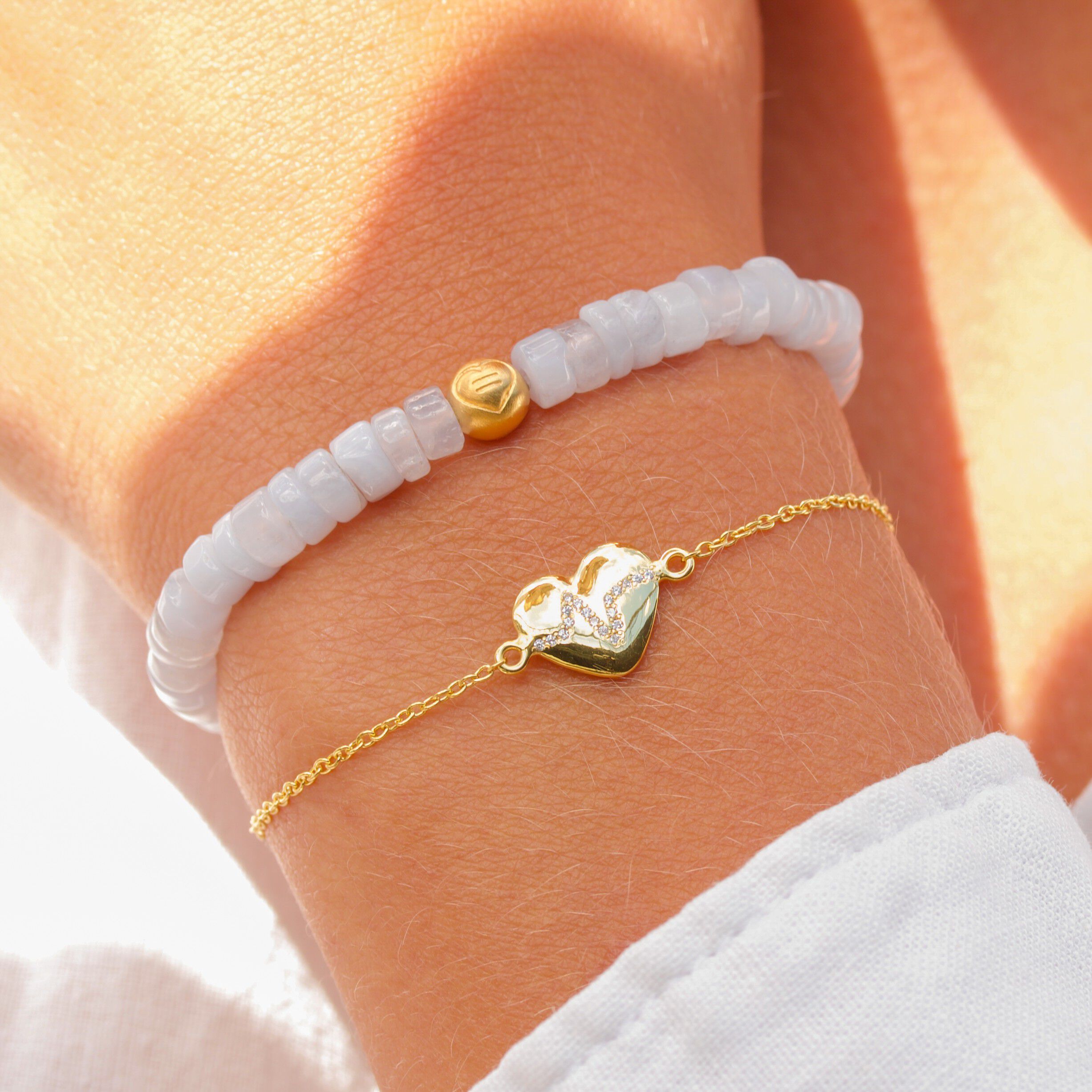 Blue Agath Equality Disc Bracelet