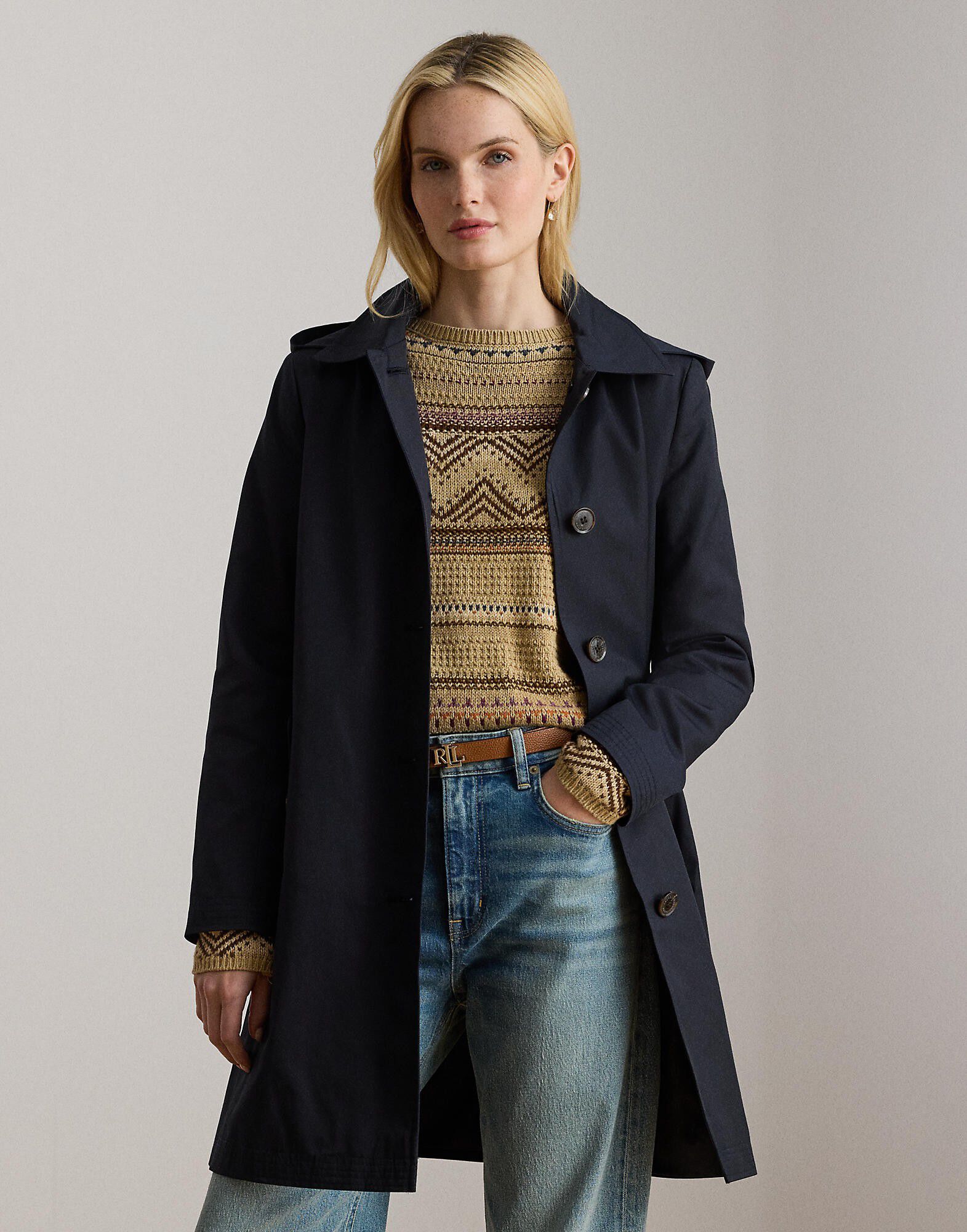 Hooded Cotton-Blend Balmacaan Coat