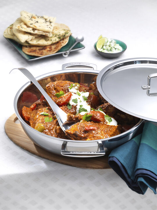 Sautergryde m/ låg 3-ply rustfrit stål