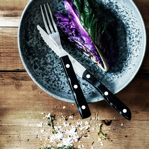 Biffbestikk/grillbestikk Old Farmer Black 12 deler Svart/Stå