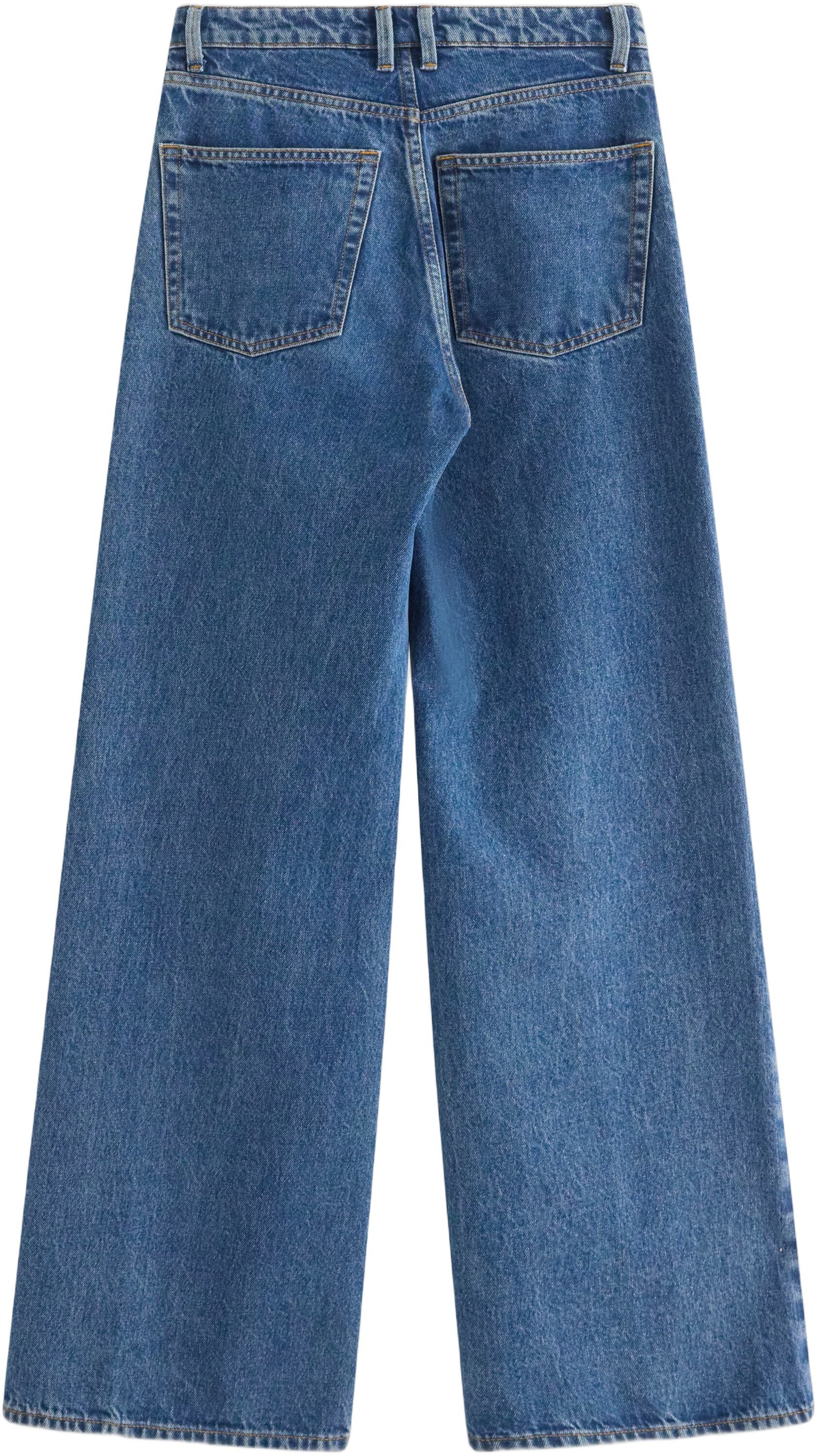 High waist jeans in cotton denim wi