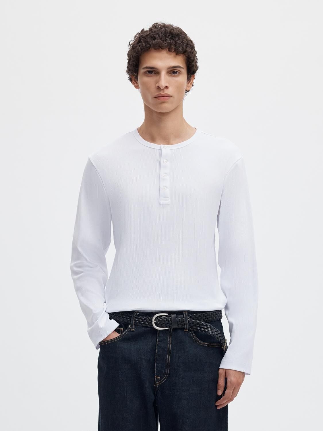 Slmaustin Rib Ls Henley Tee