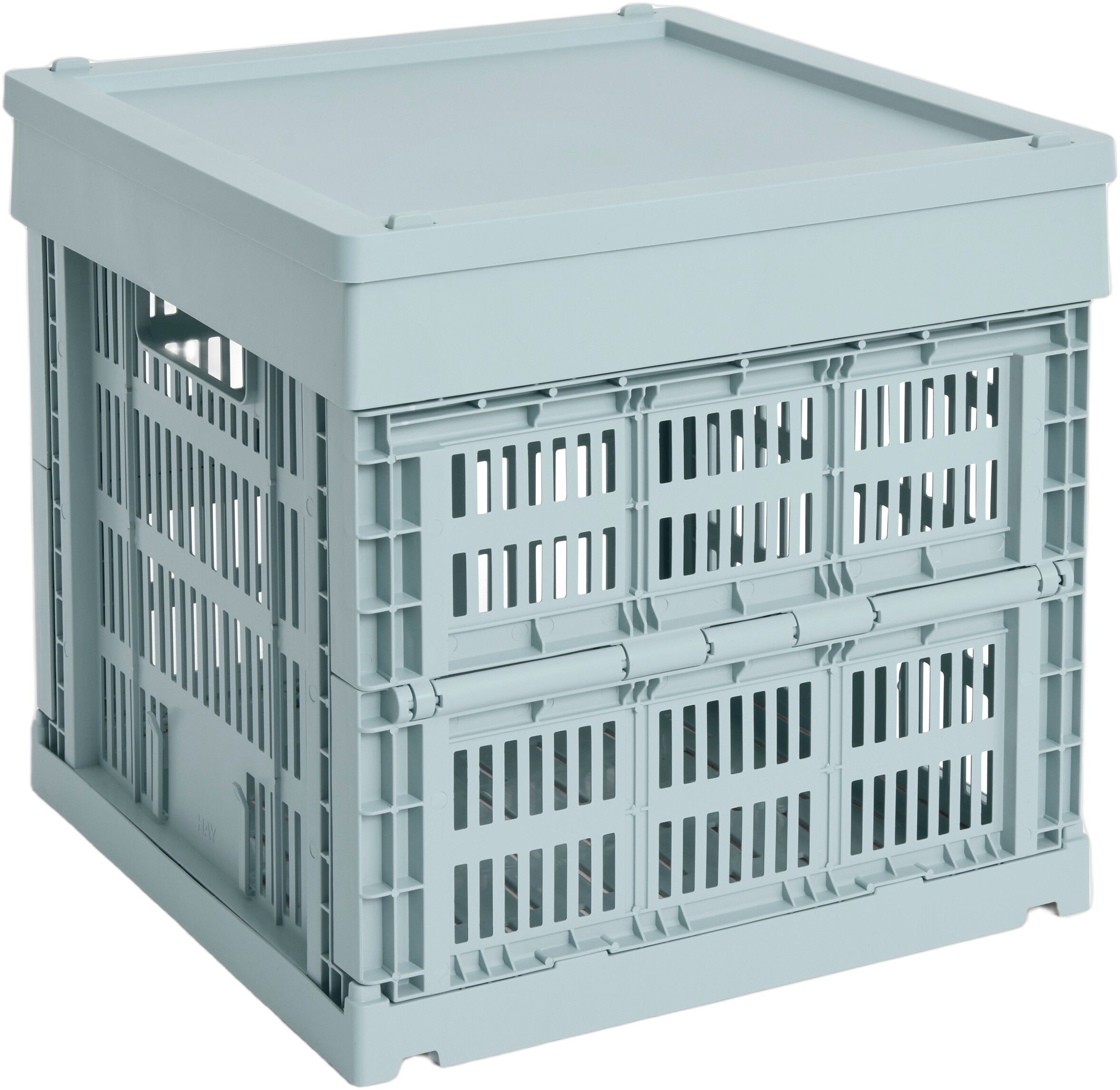 HAY Colour Crate Lid Plastic-Medium Square / Cube-Dusty blue