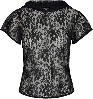 NMOLLIE S/S LACE HOOD TOP