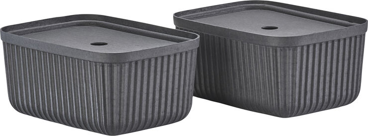 Oppbevaringsboks Pulp 32 x 23 cm 2 stk. Black