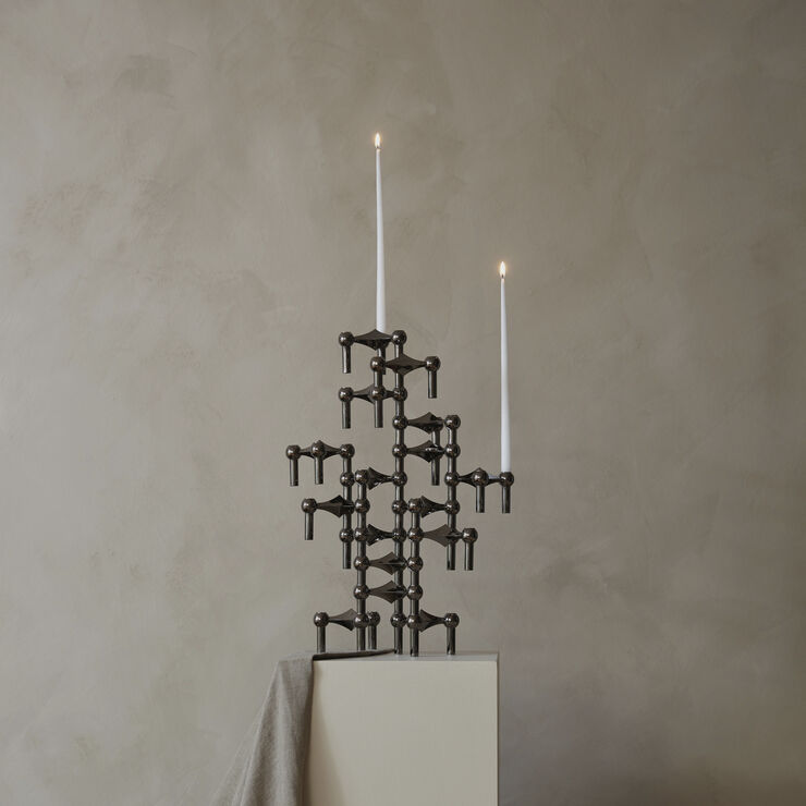 STOFF Nagel® lysestage sort krom