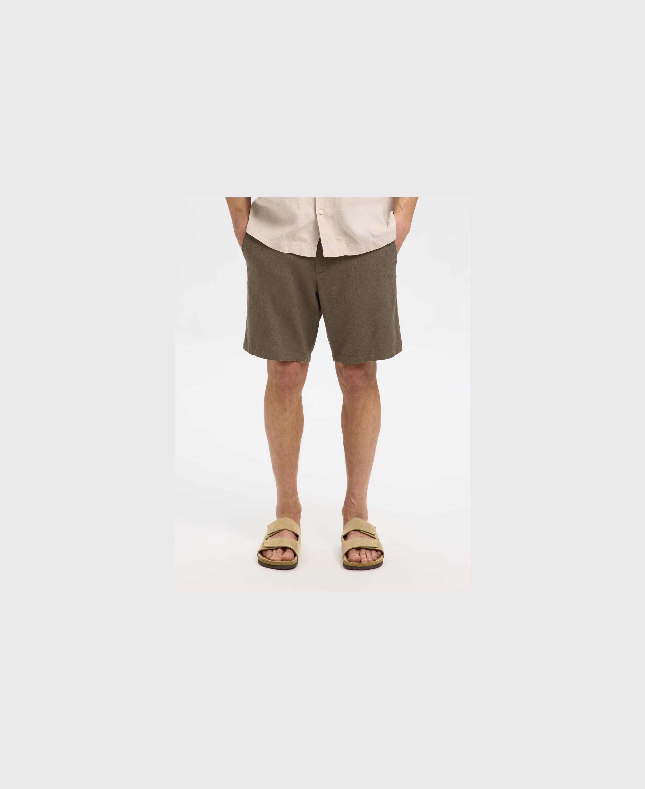 Slhregular-Brody Linen Bld Shorts Noos