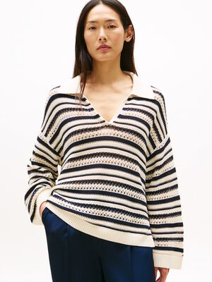 CROCHET RLX LS POLO SWT