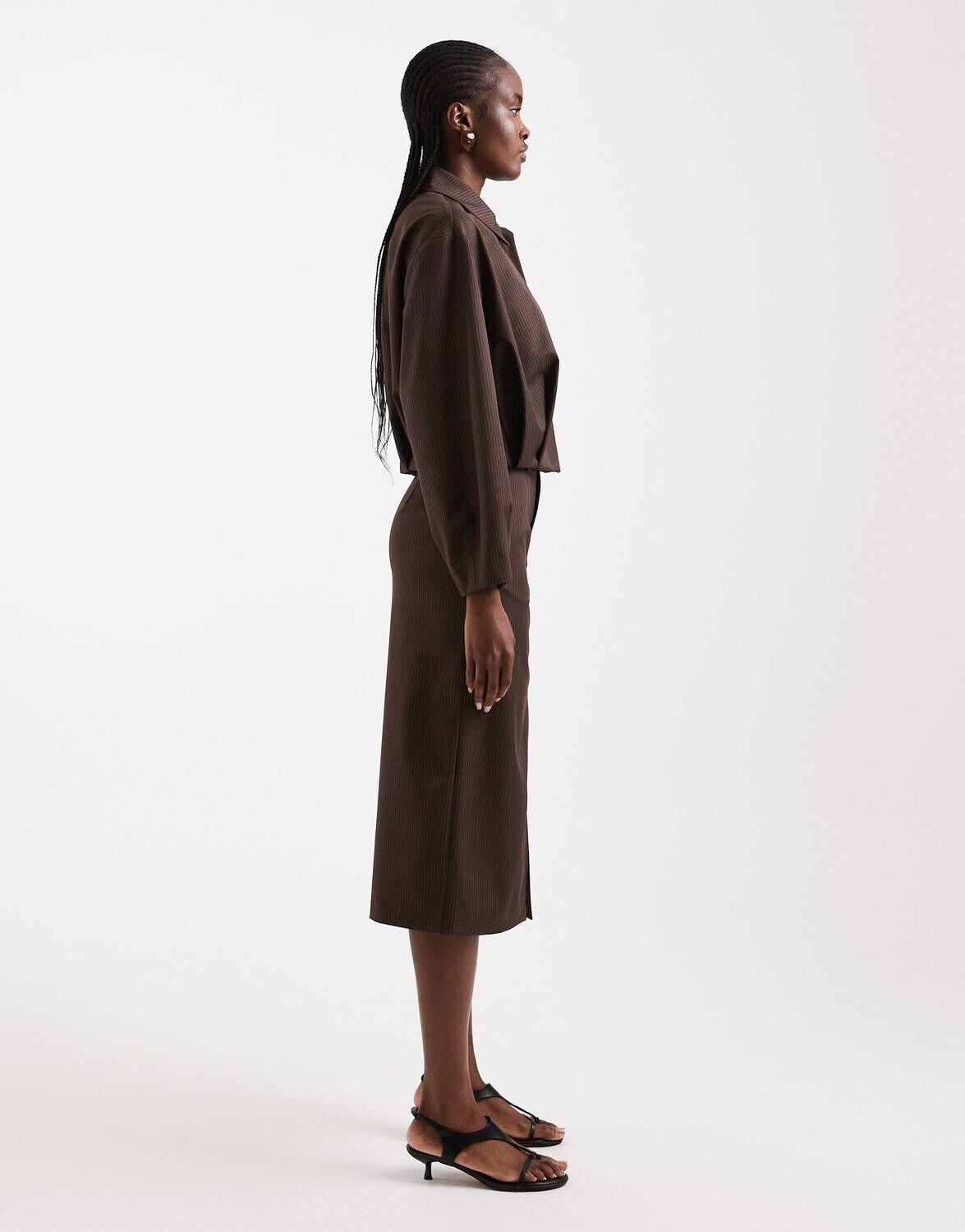 Tsaril Pinstripe Pencil Midi Skirt Wvn