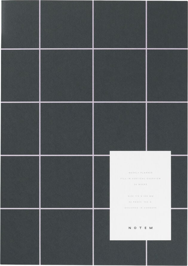 Weekly planner notesbog, mørk grøn