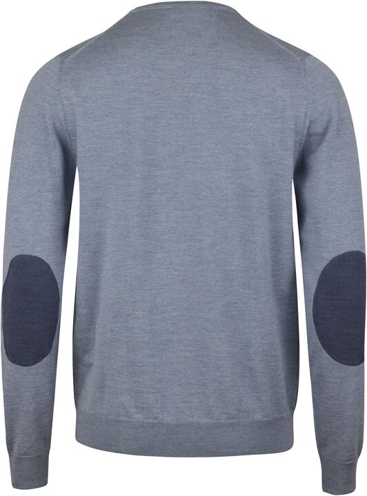 Sweater Knitted Crew Neck With Patch Merino Wool