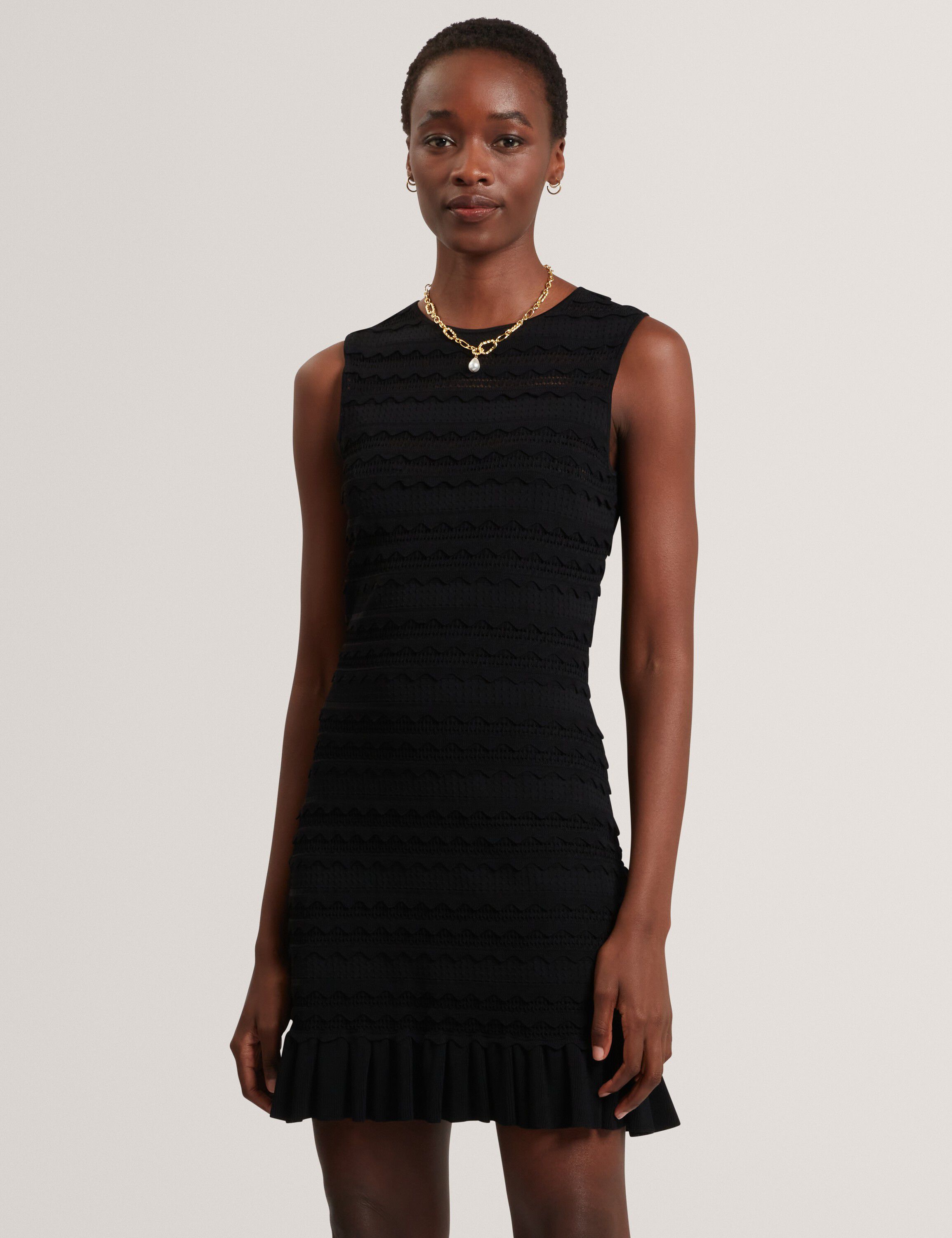 AVELA Knitted Mini Dress With Frill