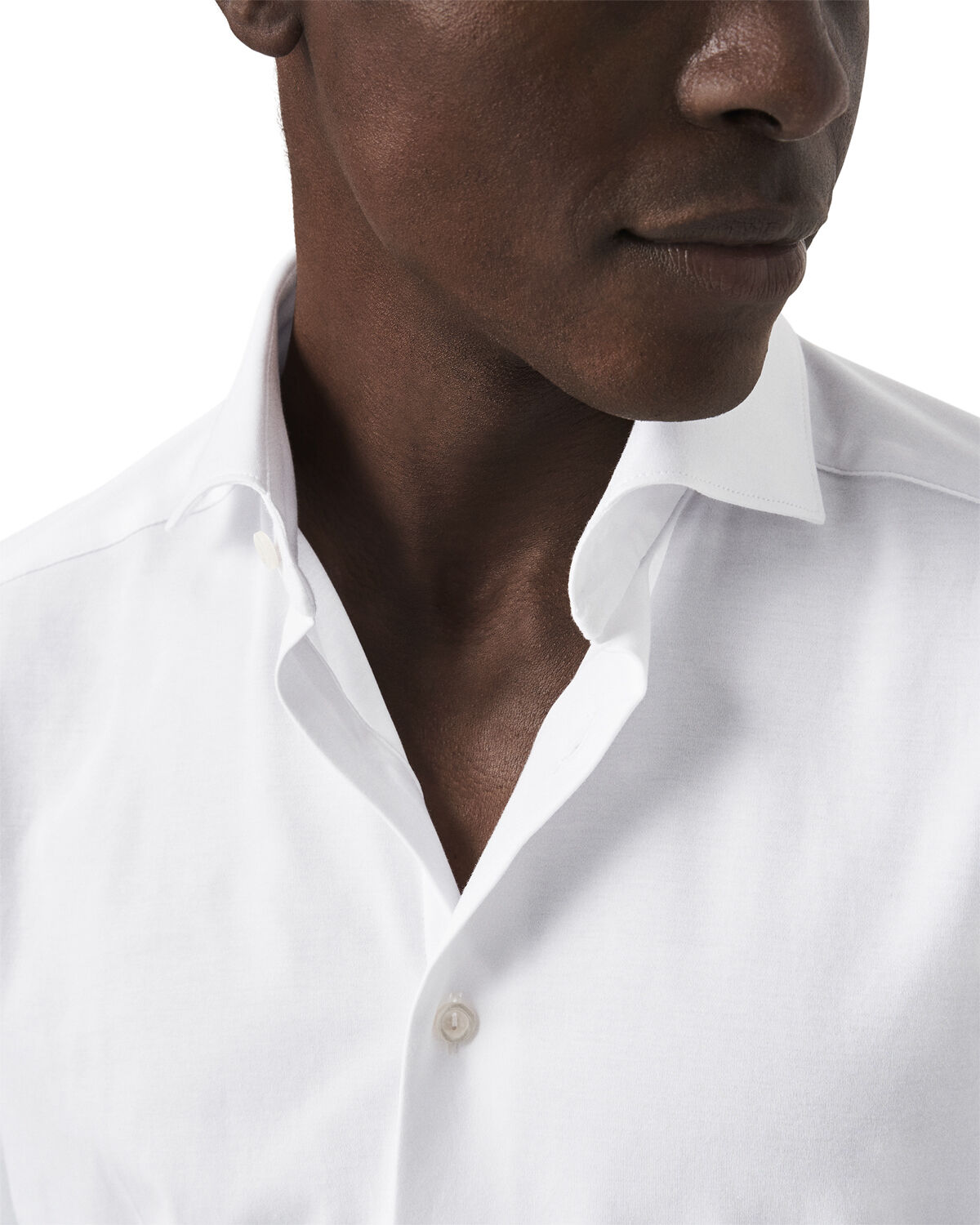 Contemporary Fit Navy Blue Solid Four-Flex Stretch Shirt