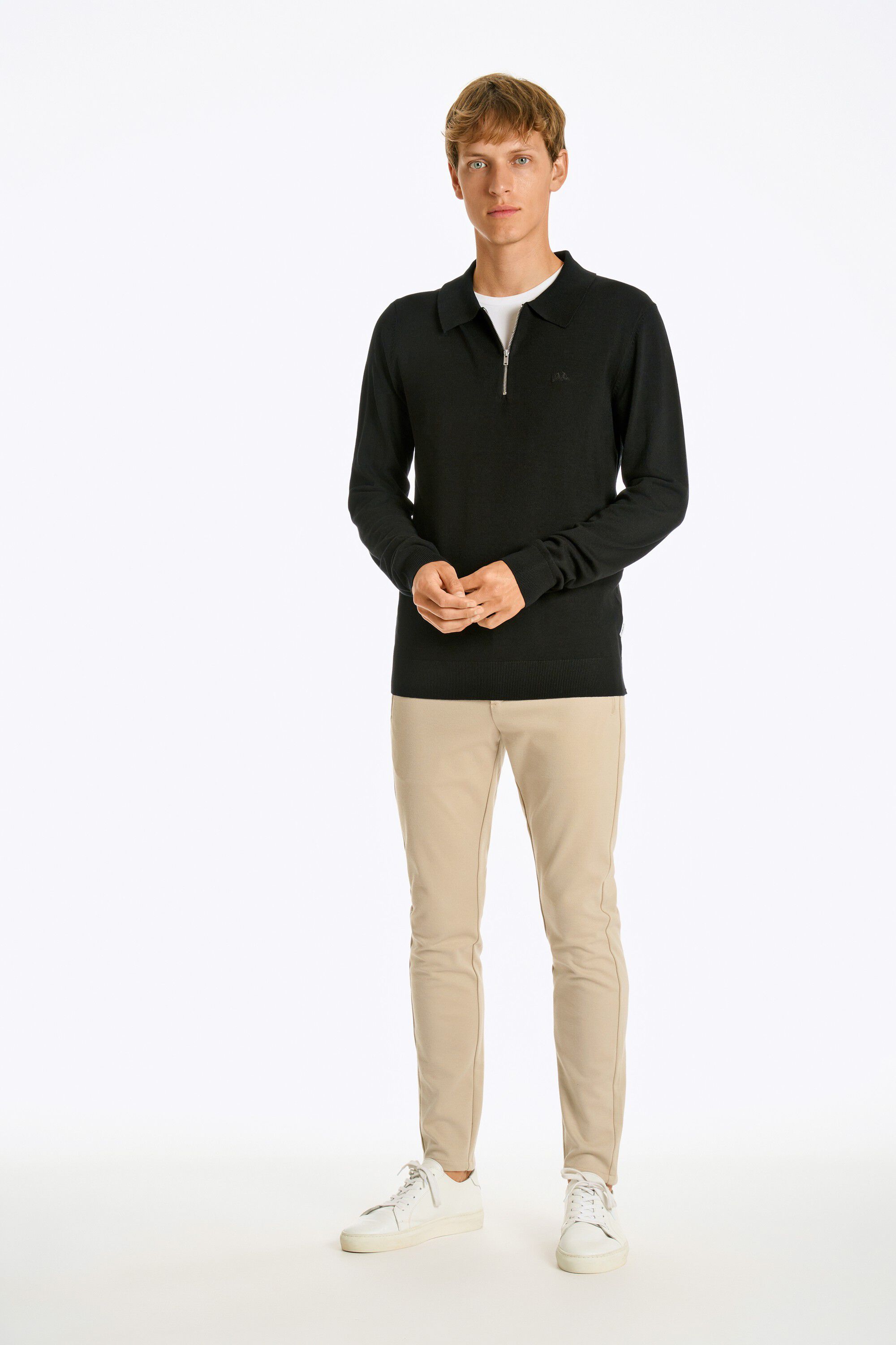 Ecovero L/S zip polo
