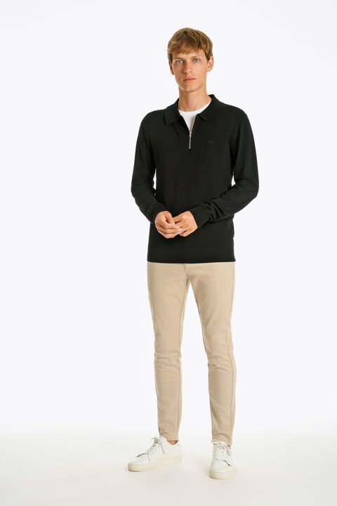 Ecovero L/S zip polo