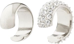 HUDSYN ear cuff, 2-i-ét sæt, sølvbelagt