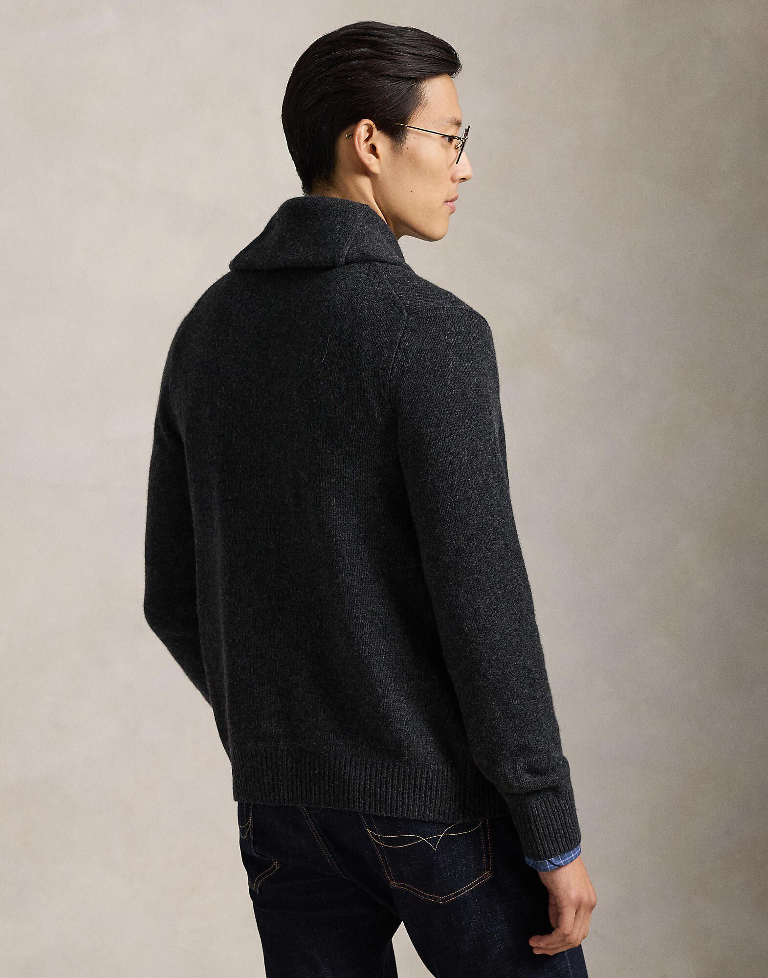 Wool-Cashmere Shawl-Collar Cardigan