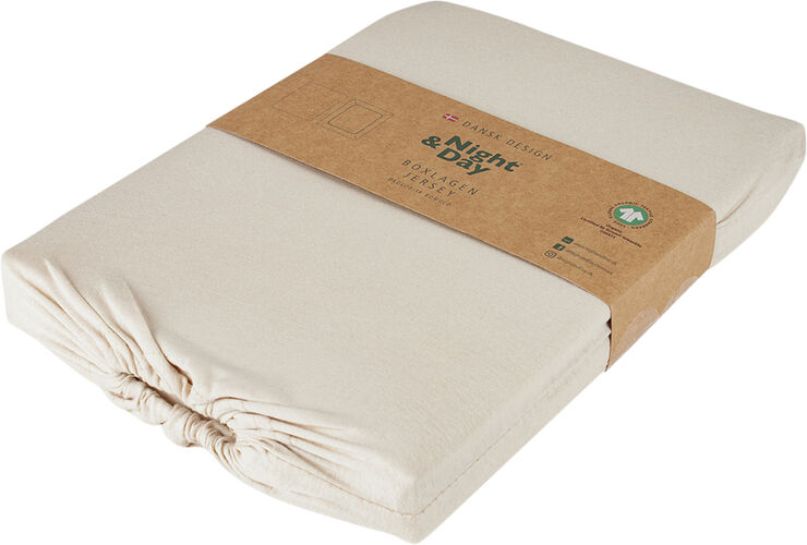 Økologisk boxlagen, jersey - GOTS, sand