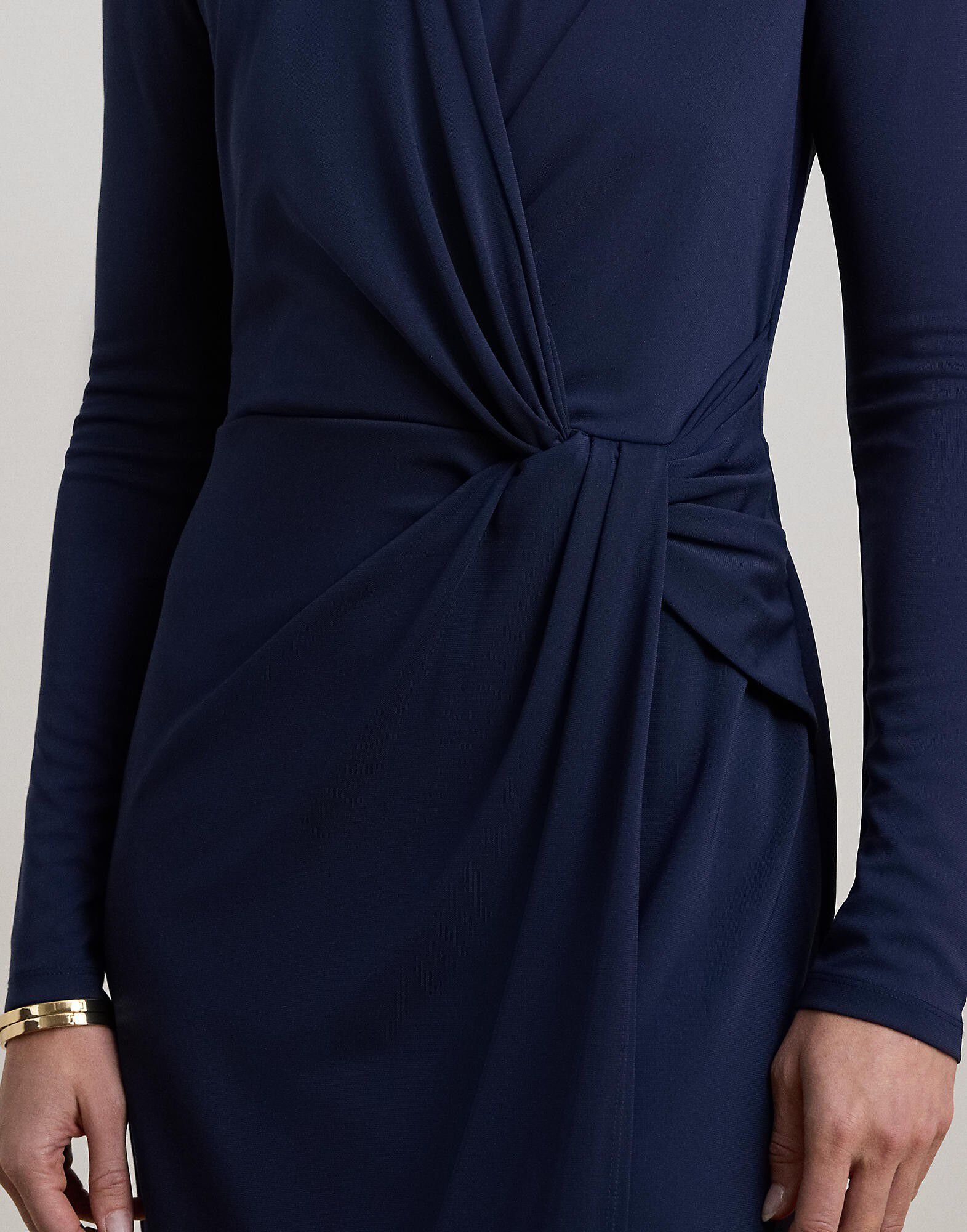 Twist-Front Jersey Surplice Dress