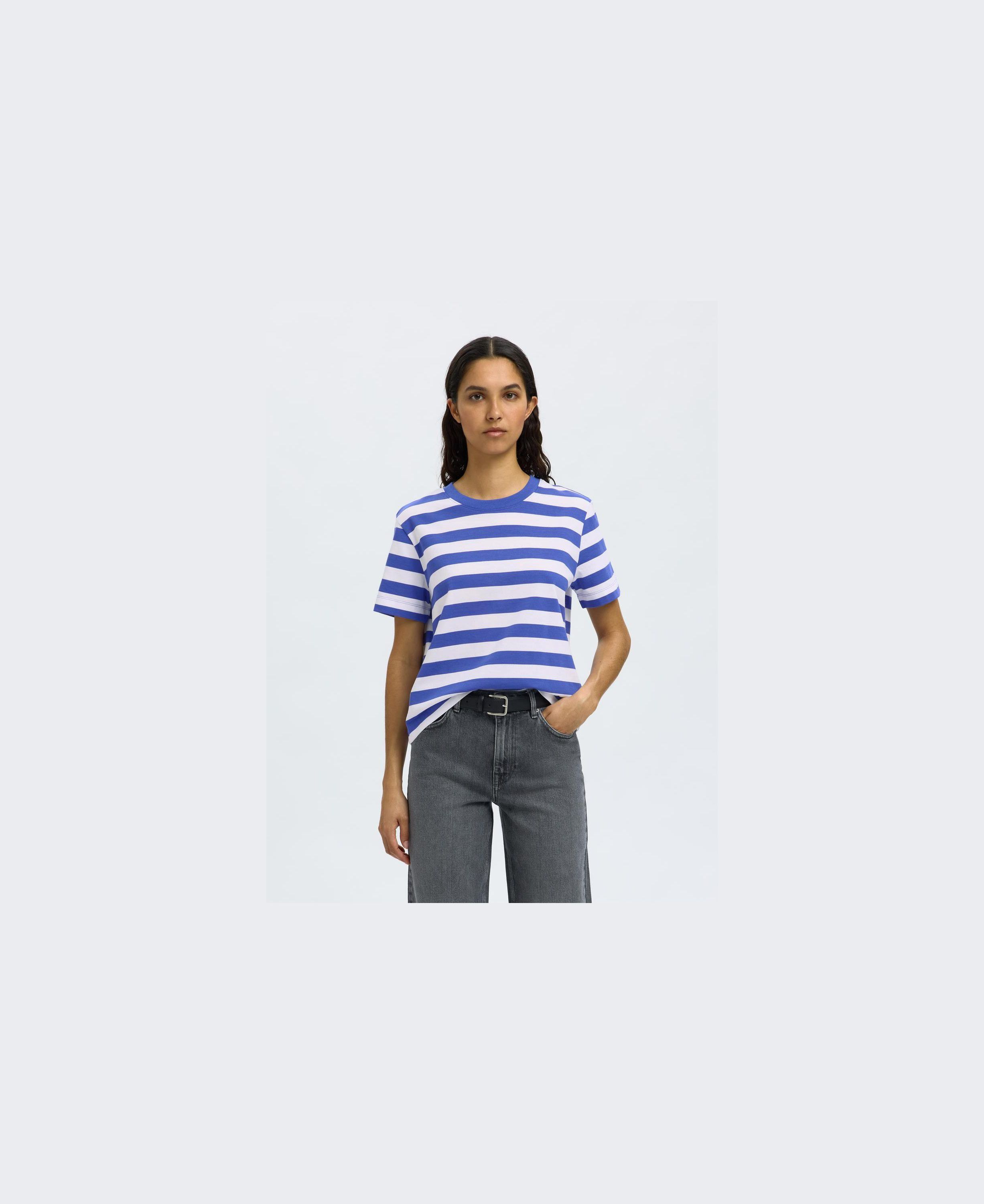 SLFESSENTIAL SS STRIPED BOXY TEE NO