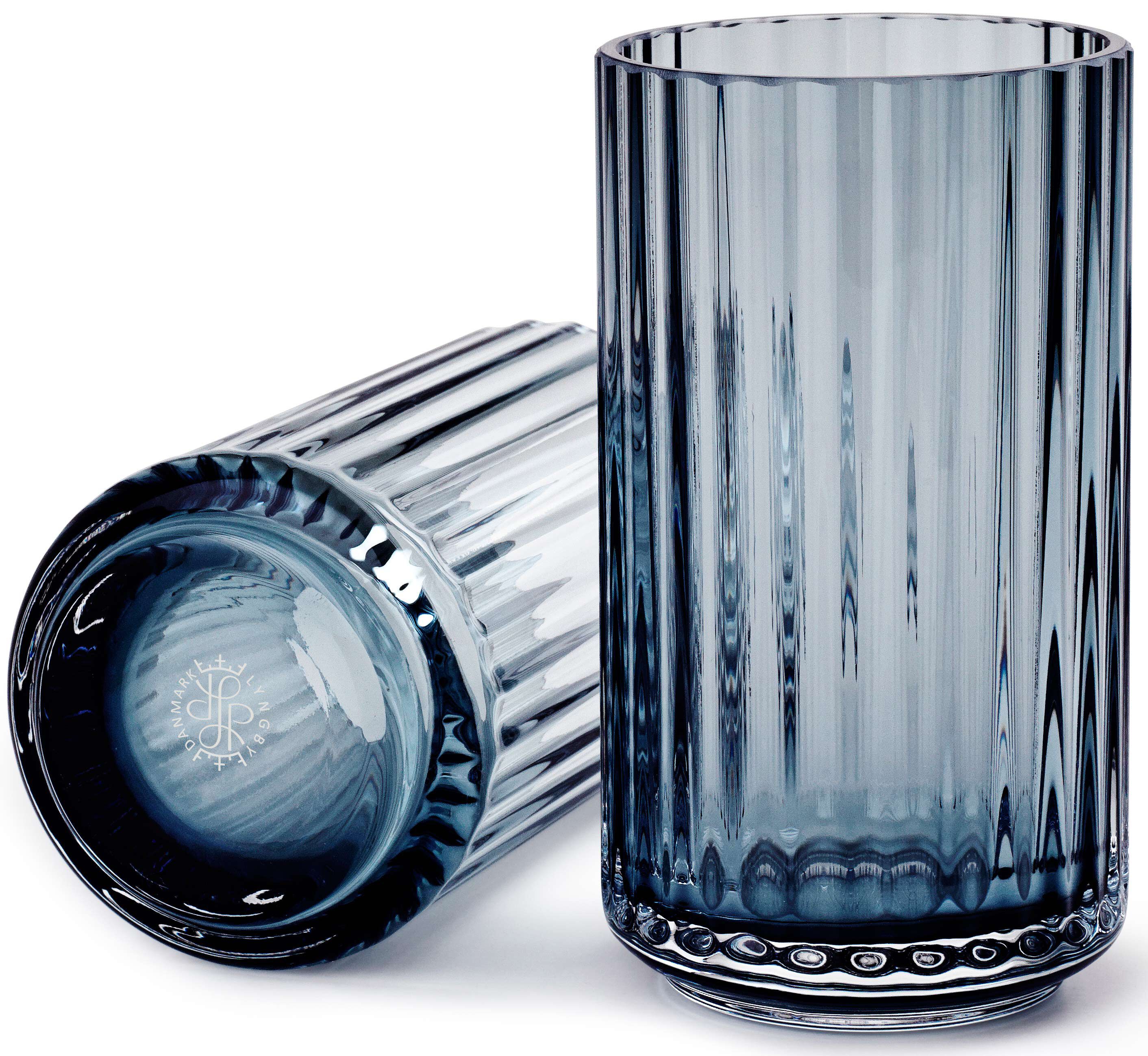 Lyngbyvasen glas bl&aring;