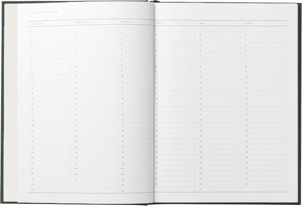 Business Notesbog med dagsplan og mødereferat, Grøn