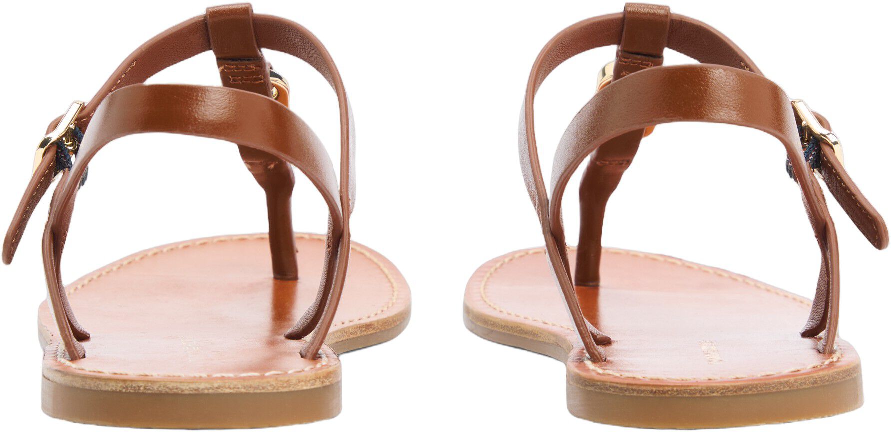 Leather TH Monogram Strap Sandals