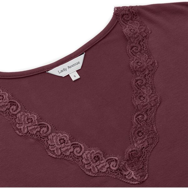 Bamboo short sleeve nightdress with lace