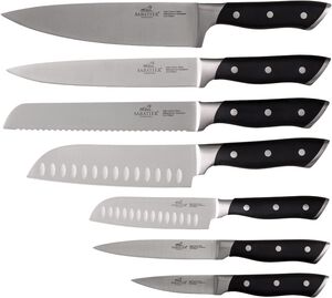 Knivsett Hercules 7 deler St&aring;l/Svart ABS