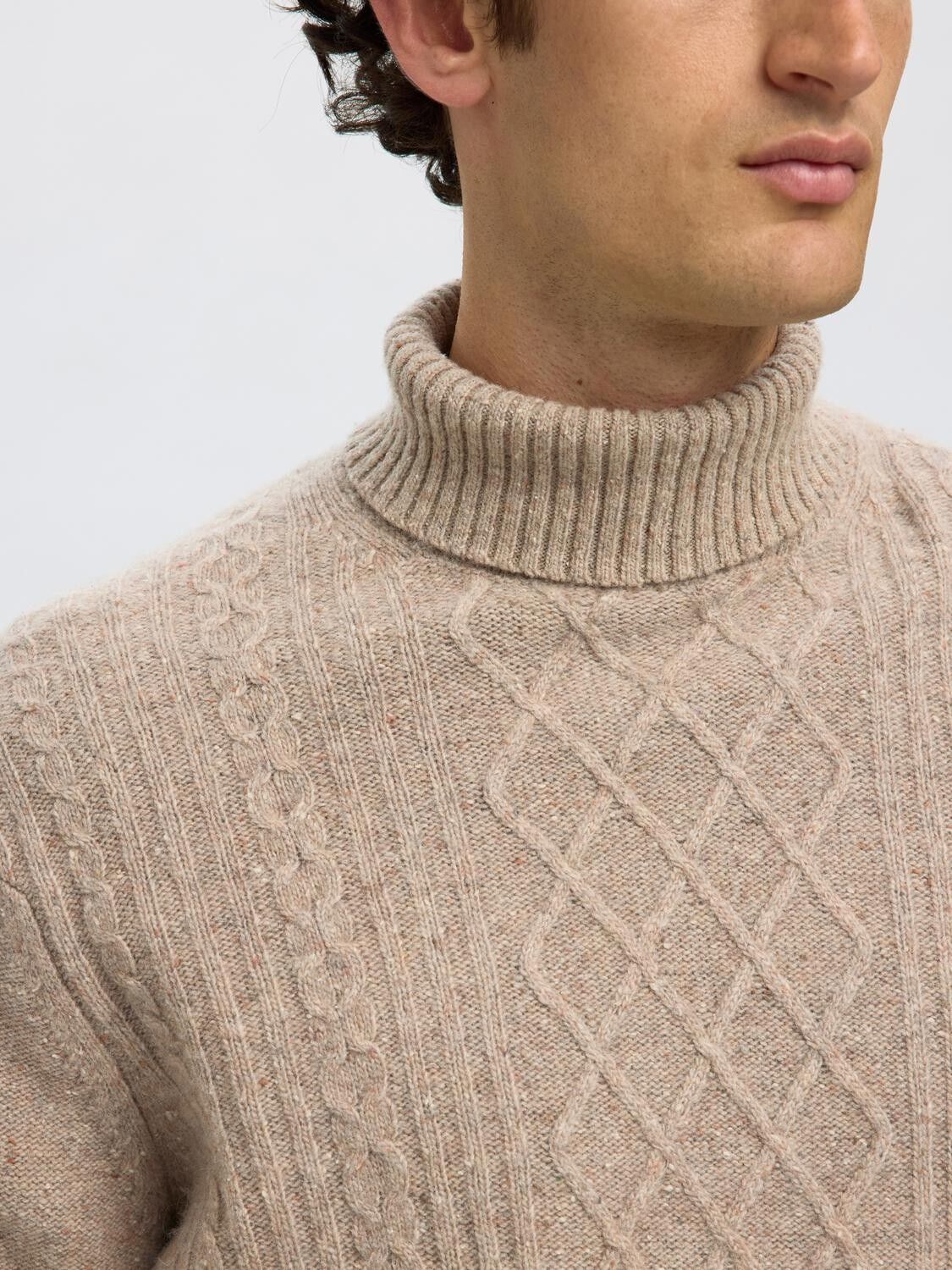SLHNEIL LS KNIT RELAXED CABLE ROLL