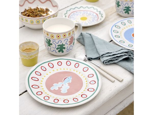 Tallerken flat Bliss 22 cm Rosa/Gul Keramikk