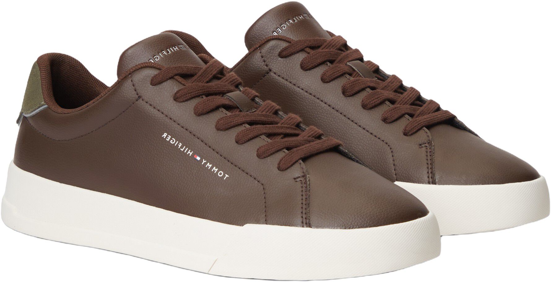 Logo Court Trainers With Leather